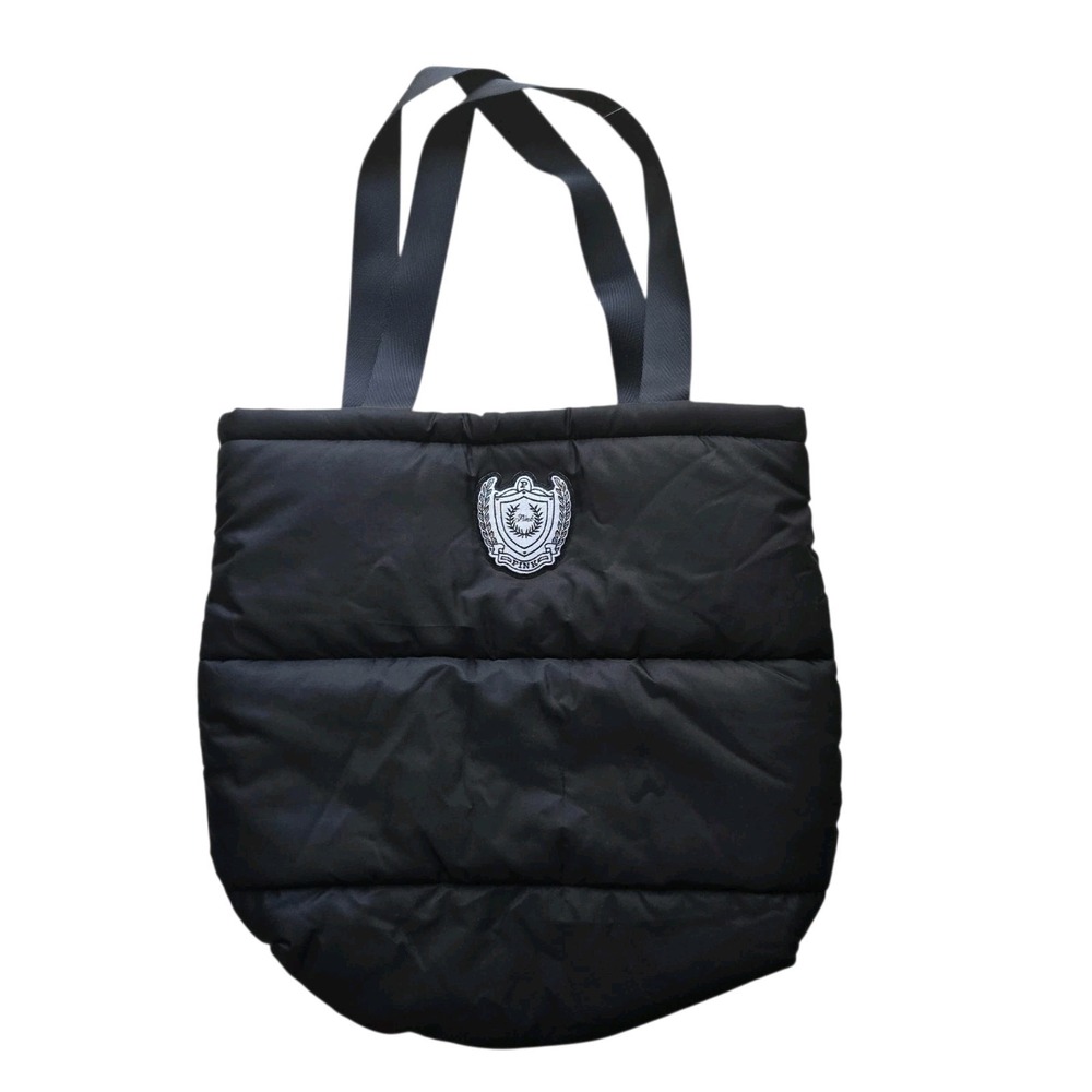 PINK Black Puffer Tote Bag NWOT 15 x 17 x 4